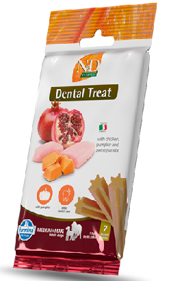 Biscoitos para cão N&D Pumpkin Dental Treat Chicken & Pomegranate Medium Maxi – imagem principal
