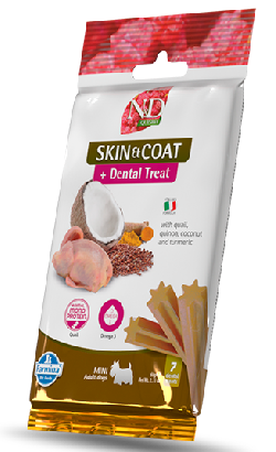 Biscoitos para cão N&D Quinoa Skin & Coat Quail Adult Mini