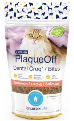 Biscoitos para Gato Proden PlaqueOff Dental Croq Bites Salmão