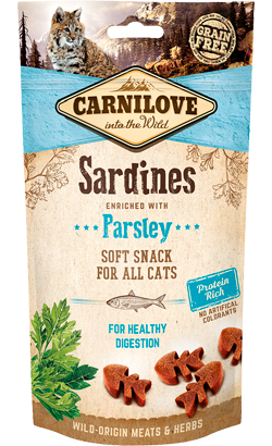 Biscoitos para Gato Carnilove Cat Soft Snack Sardines & Parsley