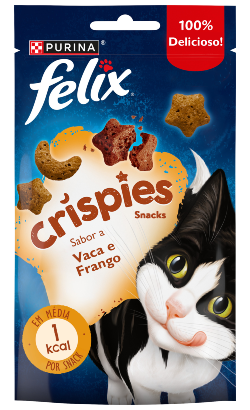 Biscoitos para Gato Felix Crispies | Sabor Vaca & Frango