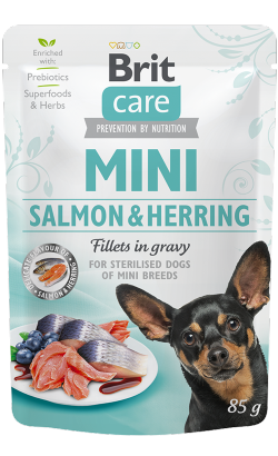 Brit Care Mini Sterilized Salmon & Herring Fillets in Gravy