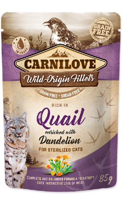 Carnilove Grain-Free Cat Sterilized Quail with Dandelion