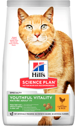 Hills Science Plan Cat Adult 7+ Youthful Vitality Chicken with Rice