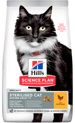 Hills Science Plan Sterilised Mature Adult 7+ Cat with Chicken