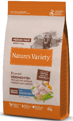 Natures Variety Medium Maxi Adult Healthy Grains Peixe Branco – imagem principal