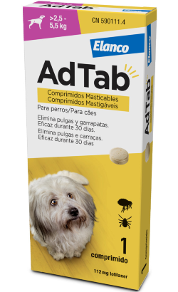 AdTab Comprimidos Mastigáveis para Cão 2,5 - 5,5 kg | 112,5 mg – imagem principal