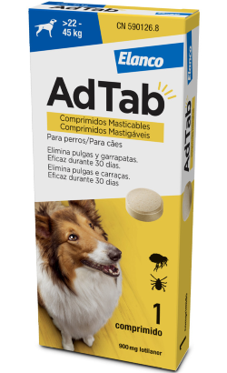 AdTab Comprimidos Mastigáveis para Cão 22 - 45 kg | 900 mg
