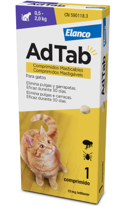 AdTab Comprimidos Mastigáveis para Gato 0,5 - 2 kg | 12 mg – imagem principal