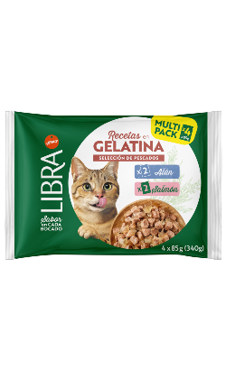 Alimentação Húmida para Gato Libra Multipack 4 Atum & Salmão em Gelatina