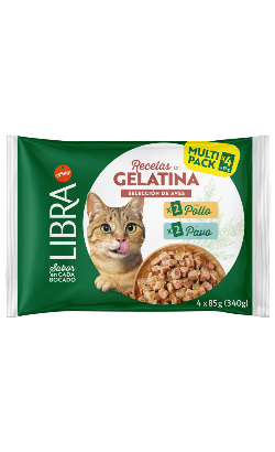 Alimentação Húmida para Gato Libra Multipack 4 Frango & Peru em Gelatina