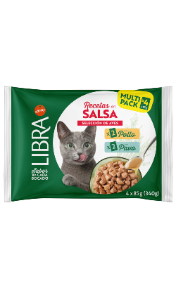 Alimentação Húmida para Gato Libra Multipack 4 Frango & Peru em Molho