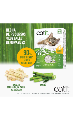 Areia para Gatos Auto Aglomerante Catit Go Natural Bambú | Baunilha – imagem secundária 3