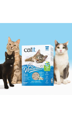 Areia para Gatos Auto Aglomerante Catit Go Natural Casca Ervilha & Bentonite Multicat | Baunilha – imagem secundária 1