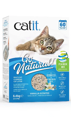 Areia para Gatos Auto Aglomerante Catit Go Natural Casca Ervilha & Bentonite Multicat | Baunilha – imagem principal