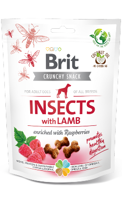Biscoitos para Cão Brit Care Crunchy Cracker Insects with Lamb enriched with Raspberries