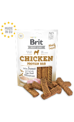 Biscoitos para Cão Brit Meat Jerky Snack Protein Bar Chicken with Insect – imagem principal