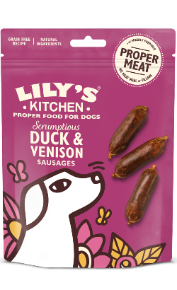 Biscoitos para cão Lilys Kitchen Treats Duck and Venison Sausages – imagem principal