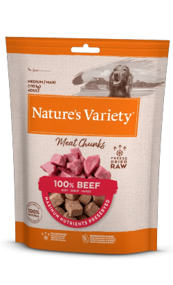 Biscoitos para cão Natures Variety Freeze Dried Meat Chunks Beef – imagem principal