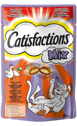 Biscoitos para Gato Catisfactions Mix Snack Frango & Pato – imagem principal