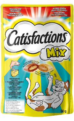 Biscoitos para Gato Catisfactions Mix Snack Queijo & Salmão – imagem principal