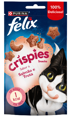 Biscoitos para Gato Felix Crispies | Sabor Salmão & Truta