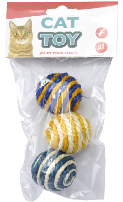 Brinquedo Eurosiam Bolas em Sisal para Gato | Pack 3 Bolas – imagem principal