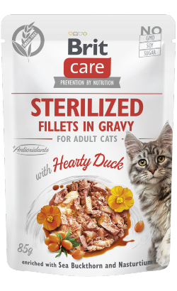 Brit Care Cat Sterilized Fillets in Gravy with Hearty Duck – imagem principal