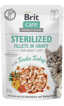 Brit Care Cat Sterilized Fillets in Gravy with Tender Turkey