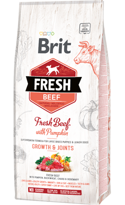 Brit Fresh Puppy & Junior Large Breed Growth & Joints| Beef & Pumpkin – imagem principal