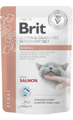 Brit Gluten & Grain-Free Veterinary Diet Cat Renal Salmon in Gravy