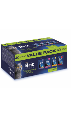 Brit Premium by Nature Adult Cat Value Pack Delicate Chunks in Gravy