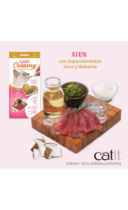 Catit Creamy Superfoods Snack | Atum, Coco & Wakame – imagem secundária 1