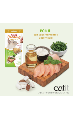 Catit Creamy Superfoods Snack | Frango, Coco e Couve – imagem secundária 1