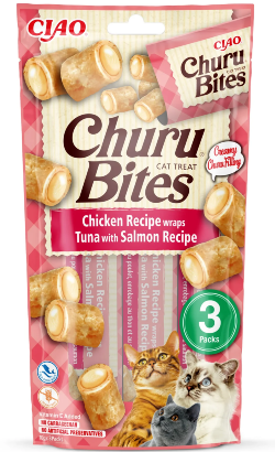 Churu Bites Cat Treat Receita de Wraps  de Frango e Atum com Salmão – imagem principal