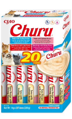 Churu Creamy Cat Treat Pack 20 Variedade Atum e Marisco – imagem principal