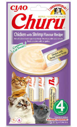 Churu Creamy Cat Treat Receita de Frango com Sabor de Camarão – imagem principal