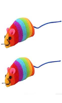 Eurosiam Brinquedo Gato Ratos Arco-Iris c/Catnip – imagem principal