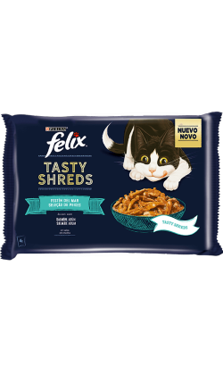 Felix Tasty Shreds Selecção de Peixes Atum e Salmão