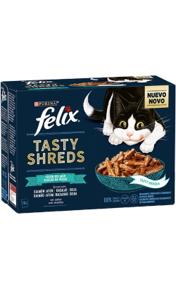 Felix Tasty Shreds Selecção de Peixes Salmão Atum Bacalhau e Solha – imagem principal