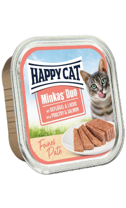 Happy Cat Minkas Duo Patê Aves & Salmão