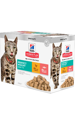 Hills Science Plan Cat Perfect Weight Adult with Chicken & Salmon Multipack