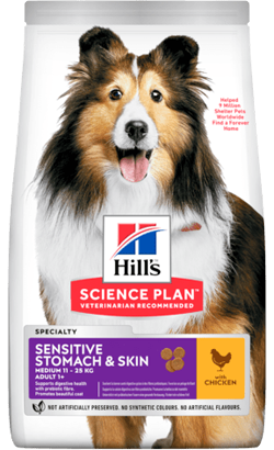 Hills Science Plan Sensitive Stomach & Skin Medium Adult with Chicken