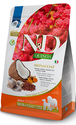 N&D Quinoa Skin & Coat Herring & Coconut Adult Medium Maxi – imagem principal