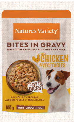 Natures Variety Bites in Gravy Mini Pedaços Molho Frango & Vegetais