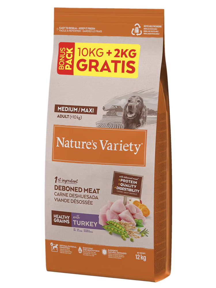 Natures Variety Medium Maxi Adult Healthy Grains Peru - Bónus