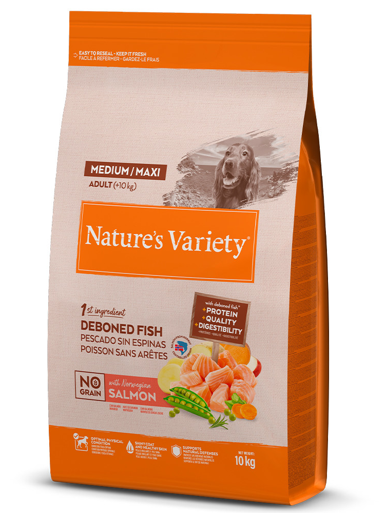 Natures Variety Medium Maxi Adult No Grain Salmão da Noruega