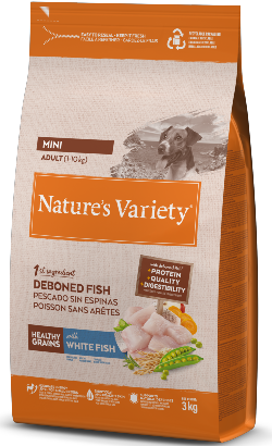 Natures Variety Mini Adult Healthy Grains Peixe Branco