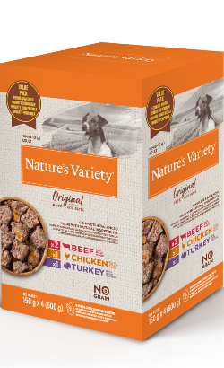 Natures Variety Original Patê No Grain Multipack Vaca, Frango & Peru Mini