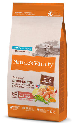 Natures Variety Puppy Medium Maxi No Grain Salmão da Noruega